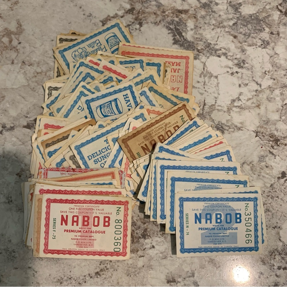 Vintage Nabob Coffee Coupons 1970’s paper collectable collector